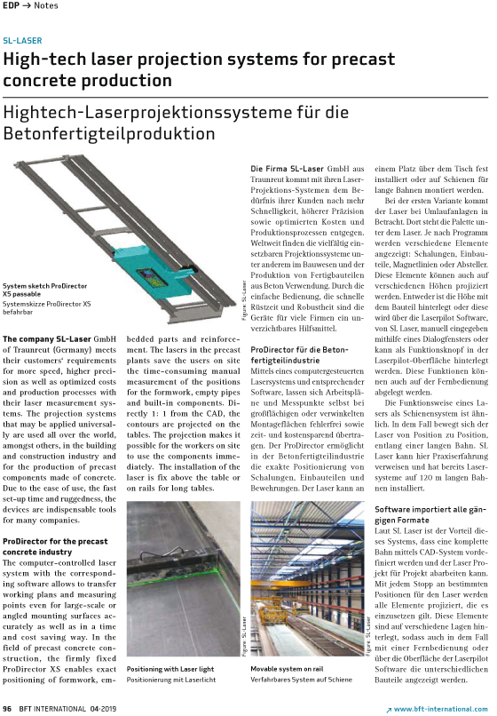 SL Laser: Der Laserprojektor in der Betonverarbeitung