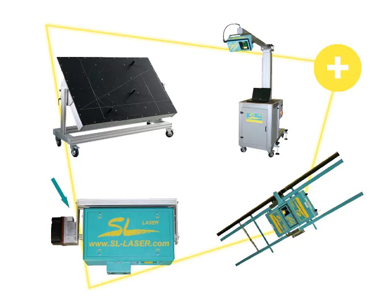 SL laser Zubehör - Mobile Workstation, Certification Tool, Schwenkvorrichtung, Verfahrbares System