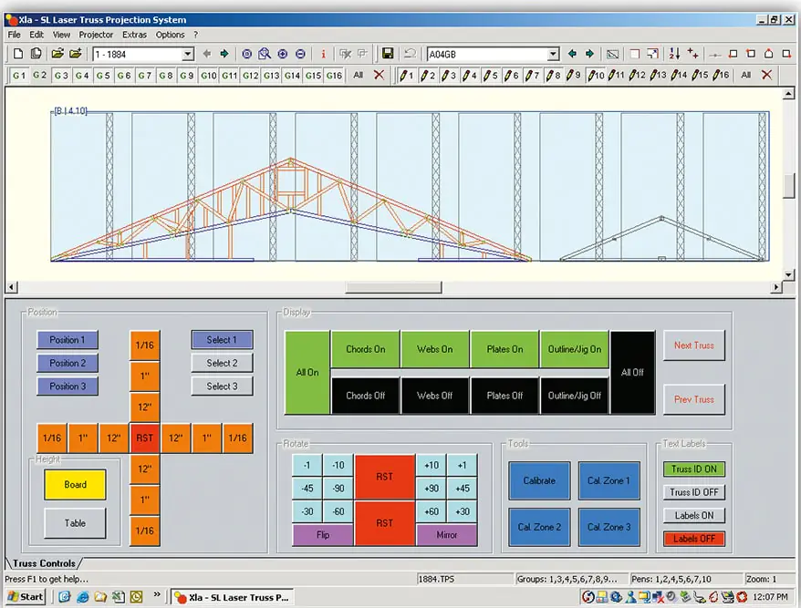 Software truss screen for use with prefabricated timber elements.